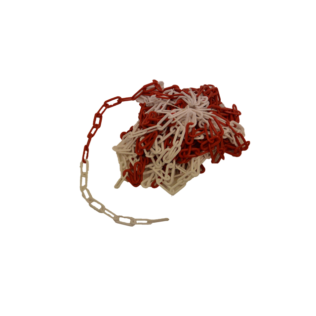 Plastkätting PL 8 röd/vit, 25 m/förpackning 