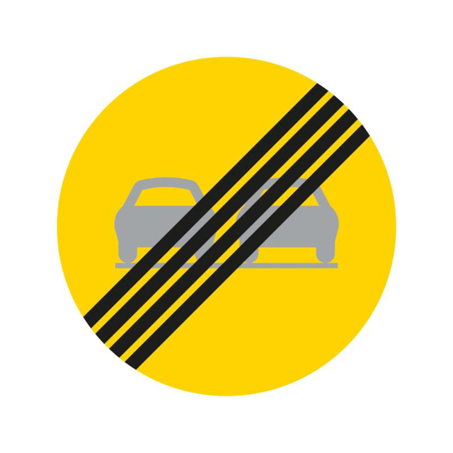 Förbud C28 N HR plast inkl. variofäste Slut på förbud mot omkörning