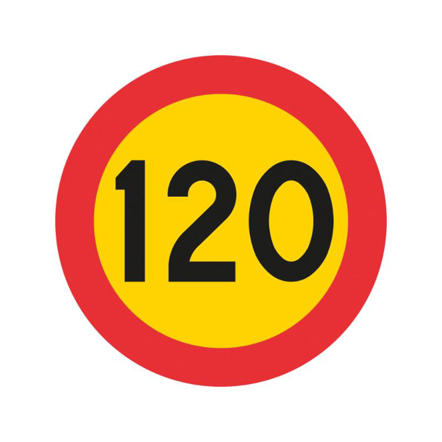 Förbud C31-12 120km S HR plast inkl. variofäste