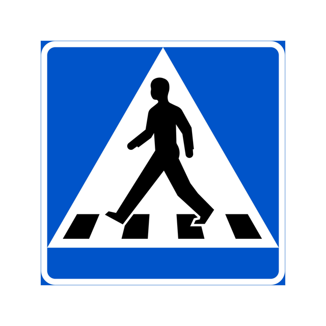 Väjning B3-1 Dubbelsidig toppmonterad Övergångsställe