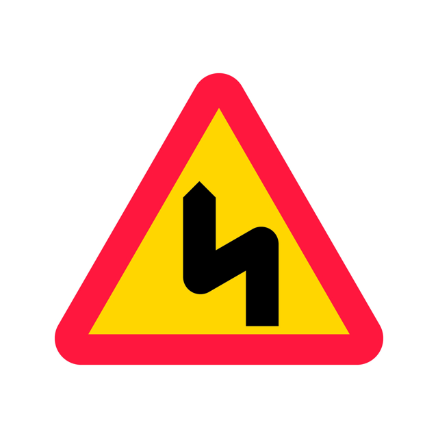 Varning A2-1 Varning för farlig vänsterkurva