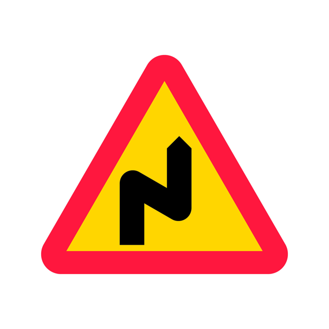 Varning A2-2 Varning för farlig högerkurva