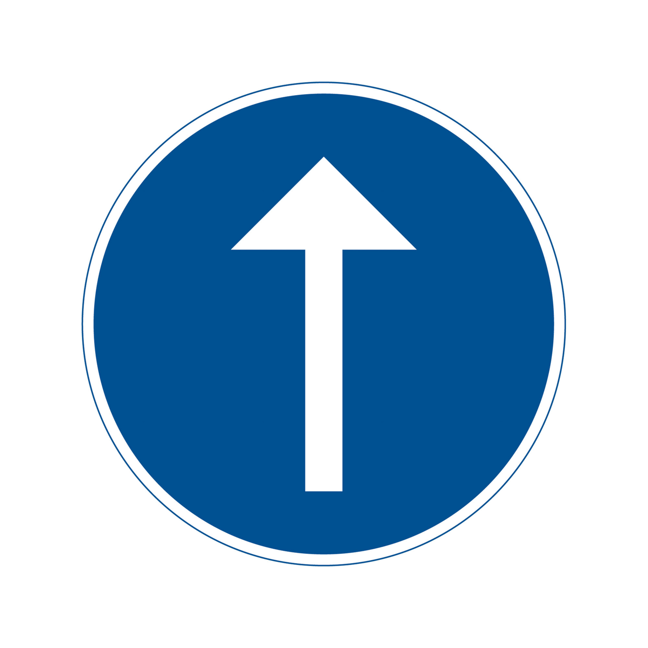 Påbud D1-3 Påbjuden körriktning rakt fram