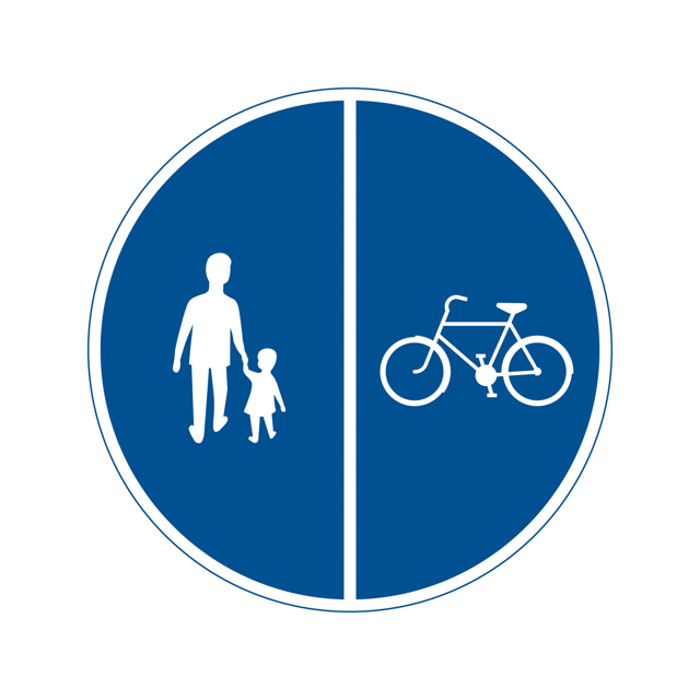 Påbud D7-1 Påbjuden gång- och cykelbana (höger)