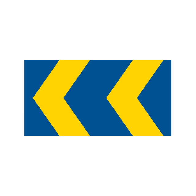 Markeringspil X1 blå/gul 1200x600mm