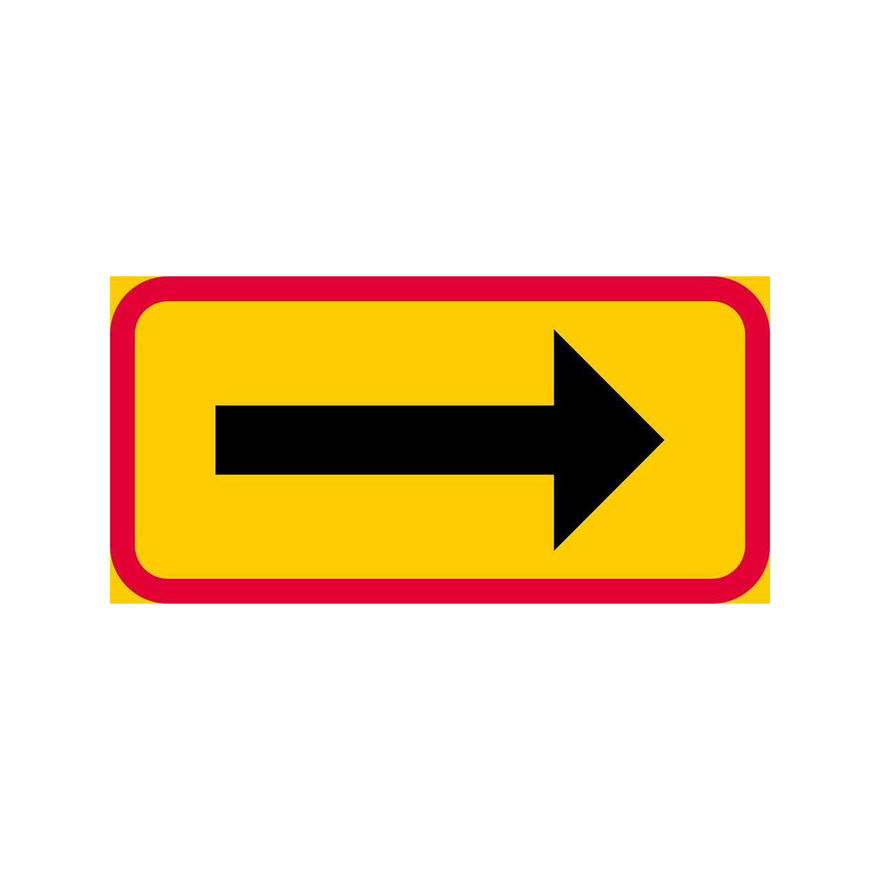 T-tavla T11-10 Utsträckning röd/gul höger 400x200mm