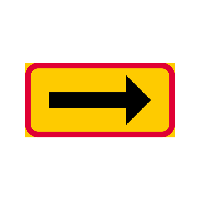 T-tavla T11-10 Utsträckning röd/gul höger 400x200mm