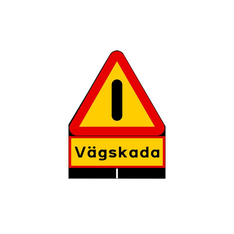 Varning A40+Vägskada N HR plast inkl. variofäste