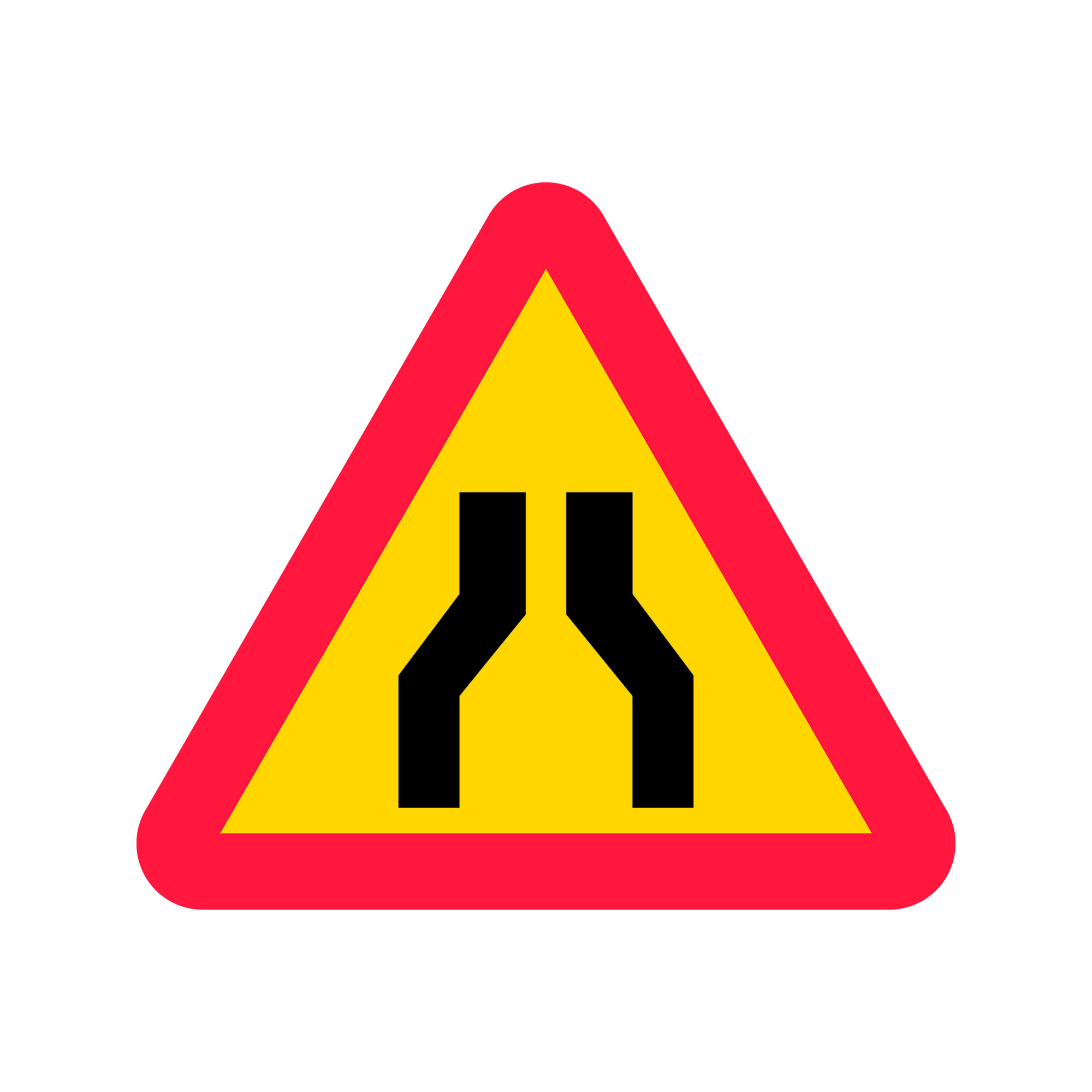 Varning A5-1 Avsmalnande väg