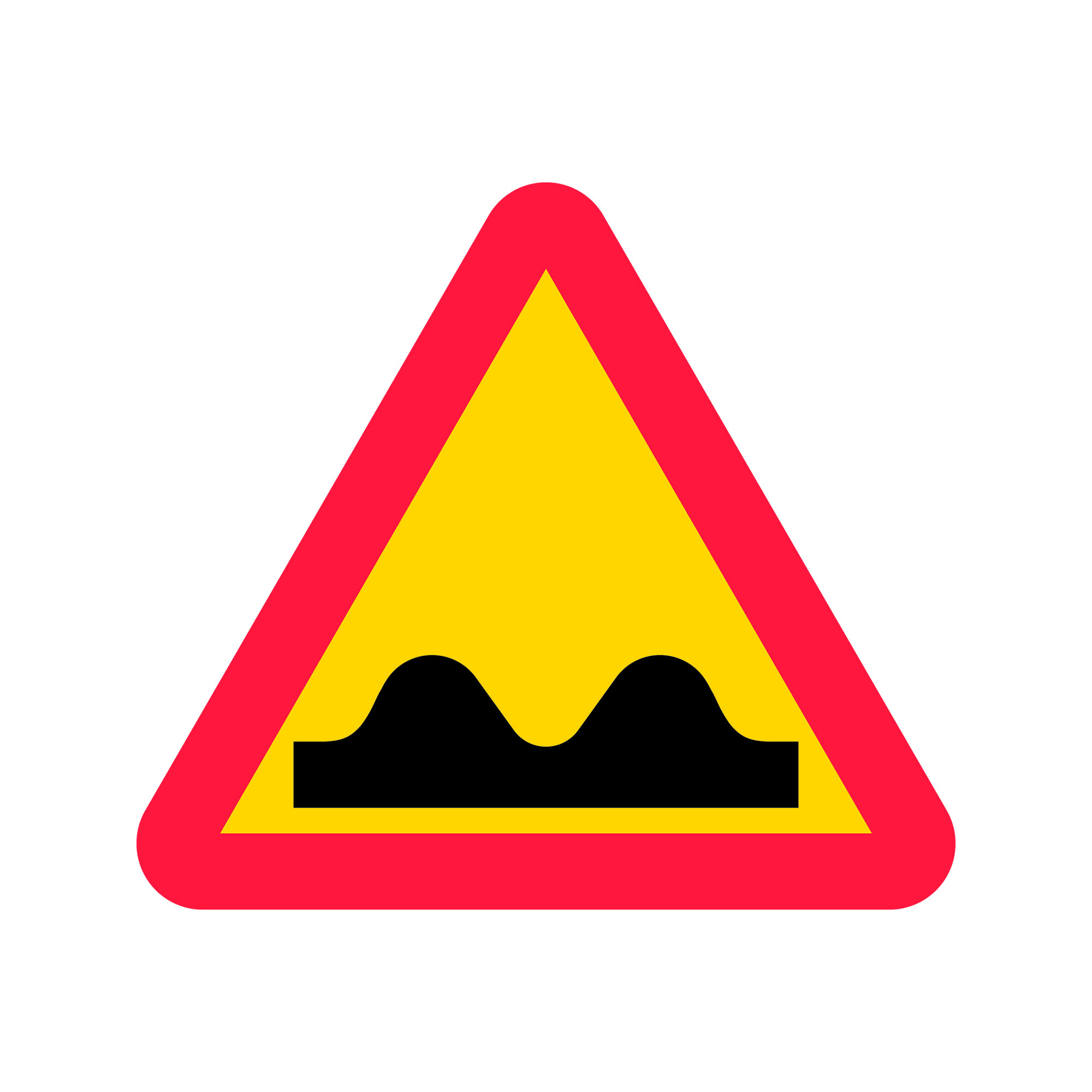 Varning A8 Ojämn väg