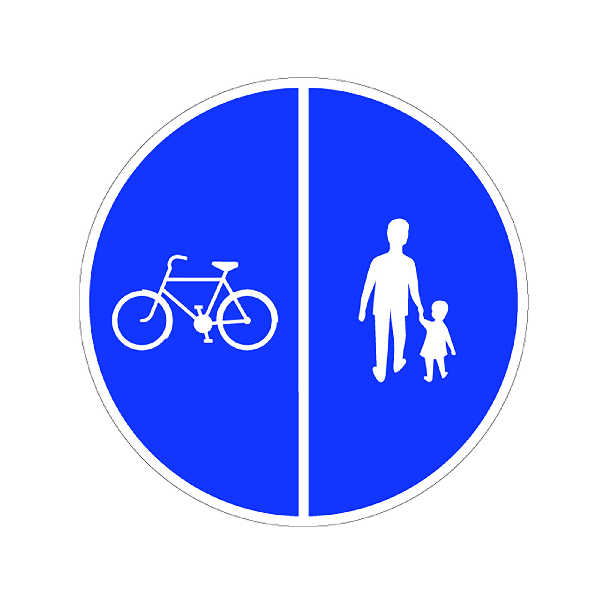 Påbud D7-2 Påbjuden gång- och cykelbana (vänster)