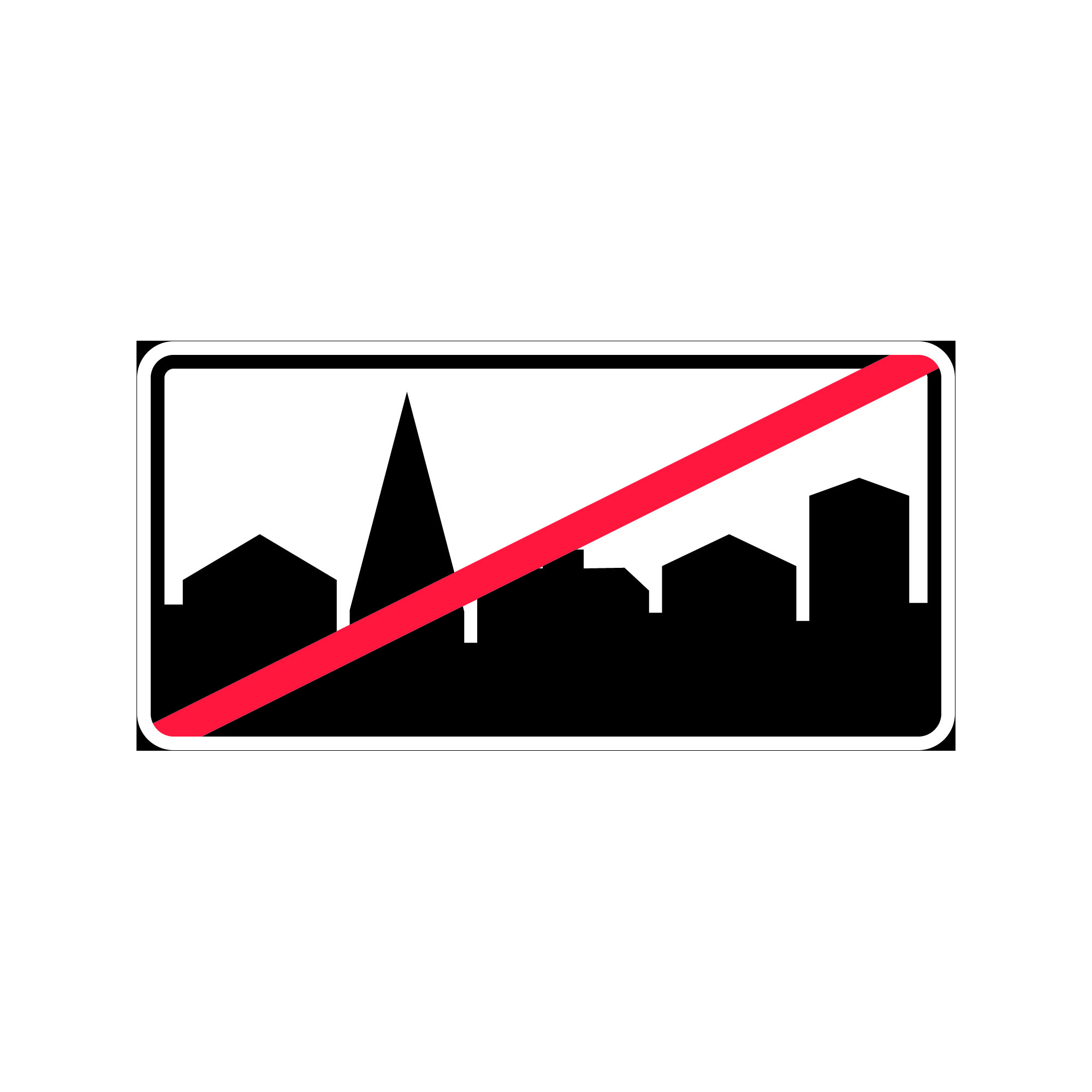 Anvisning E6 Tättbebyggt område upphör utan ortsnamn 1200x600mm