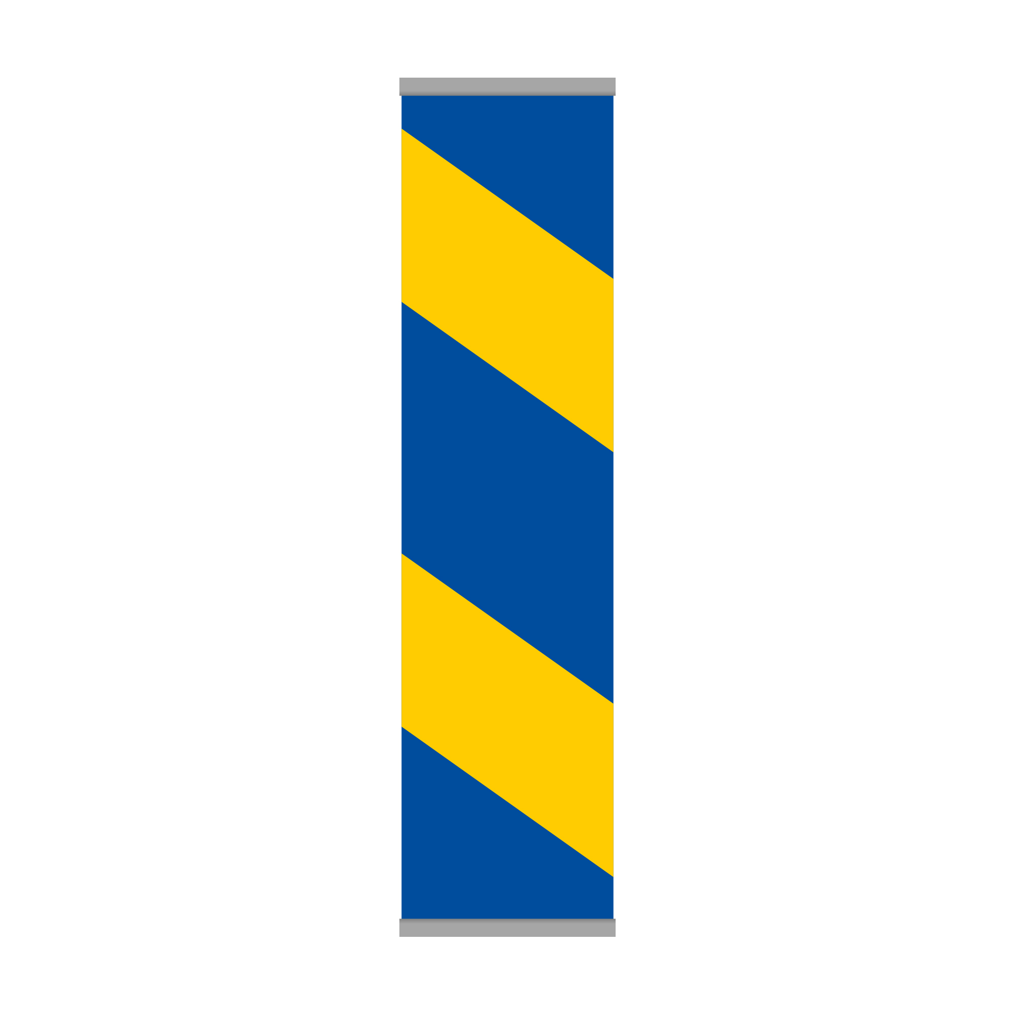 Markeringsskärm X3 blå/gul vänster HR med list 150x600mm