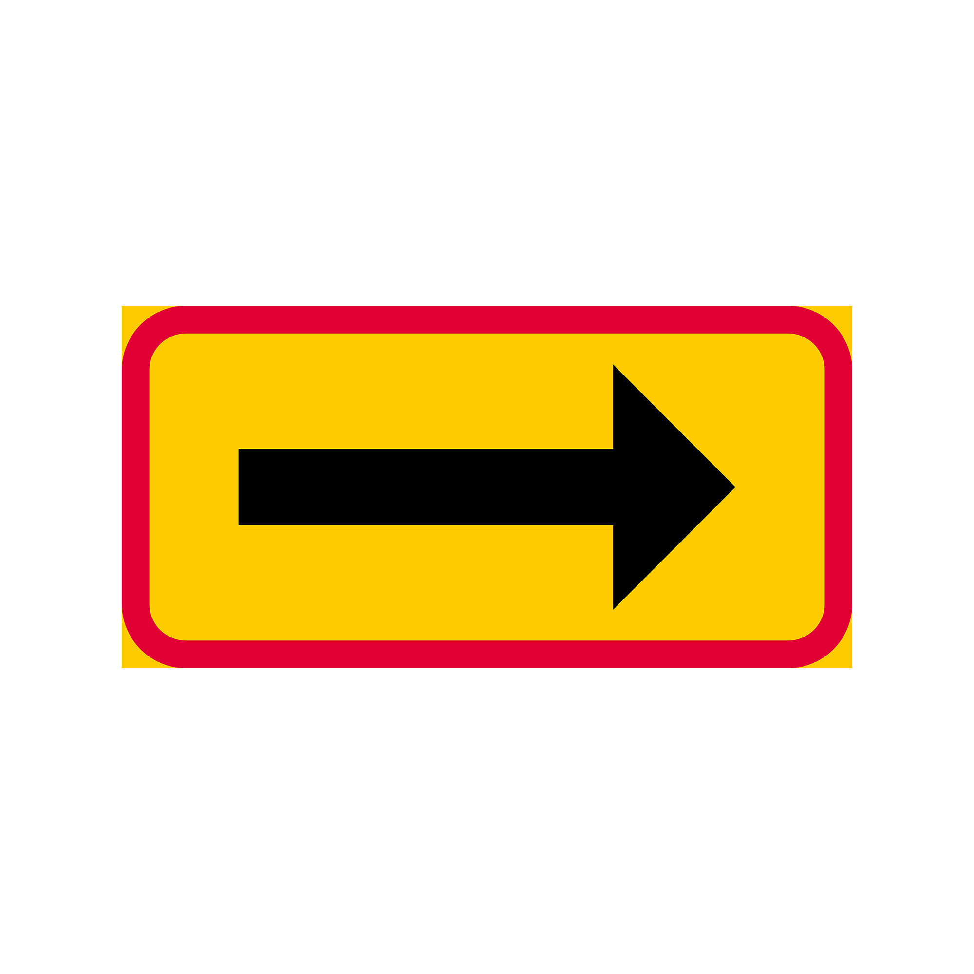 T-tavla T11-10 Utsträckning röd/gul höger 400x200mm